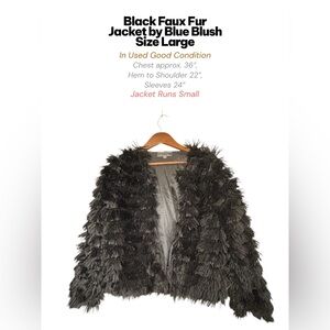 Blue Blush Faux Fur Jacket – Women’s Large (Runs Small)
